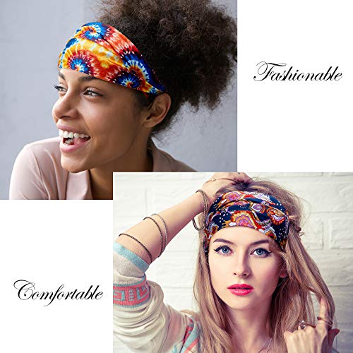 8 Pcs Boho African Headbands for Women - Stretchy Hair Accessories