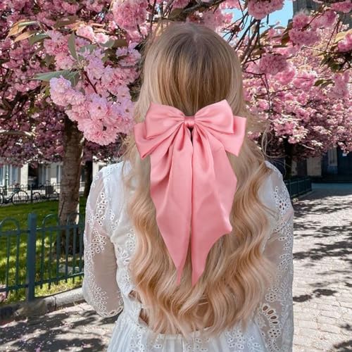 TOKUFAGU 10 Colors Big Hair Bows for Women & Girls - 10 Colors B Large 15 Inch Clip Barrettes