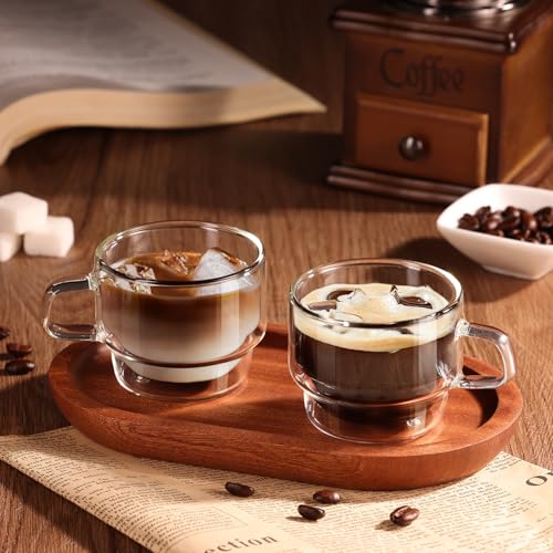 Glastal Double Walled Espresso Glass Cups Set of 2 - 4 oz