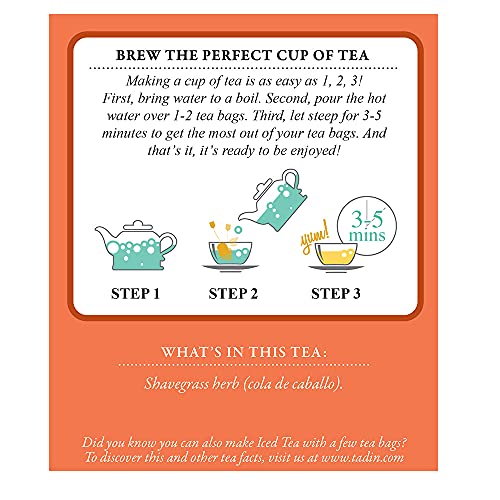Tadin Shavegrass Herbal Tea – Caffeine Free, 24 Tea Bags, 3-Pack