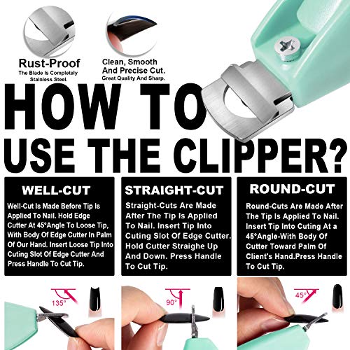 GA&EN Green Adjustable Acrylic Nail Clippers Set - Sharp & Ergonomic
