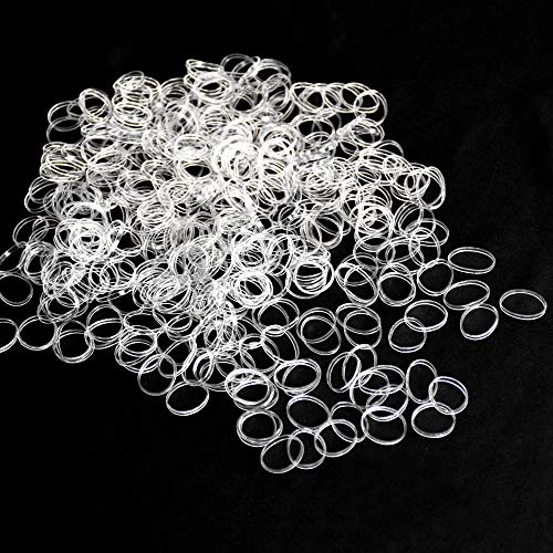 Clear Mini Rubber Bands for Hair - 400pcs Soft Elastic Ties