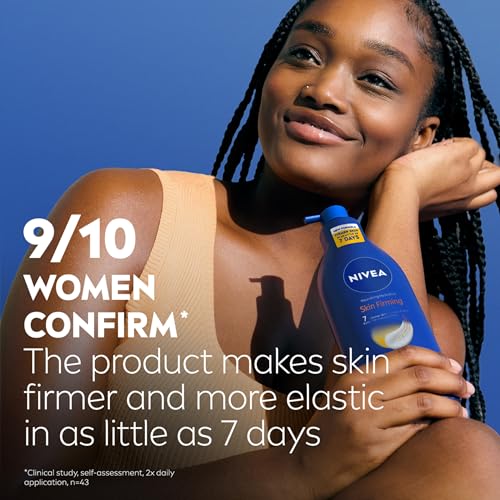 NIVEA Nourishing Hydration Skin Firming Body Lotion, 16.9 FL OZ - Q10 & Vitamin C for 72-Hour Moisture