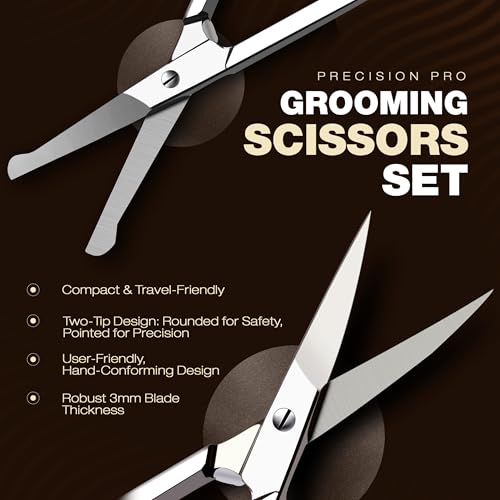 Utopia Care Silver Eyebrow & Nose Hair Scissors Pack of 4 - Precision Grooming Shears for Men & Women