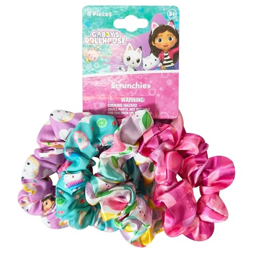 LUV HER Gabby's Dollhouse Large Hair Scrunchies - 4 Pack