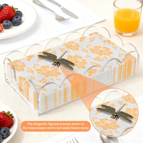 Clear Acrylic Napkin Holder with Scalloped Edges - 9.5x5.5in