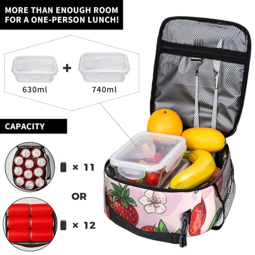 Insulated Axolotl Lunch Box for Kids - Pink Ramen Theme