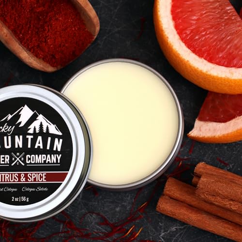 Citrus & Spice Solid Cologne for Men - 2 oz Beeswax Balm
