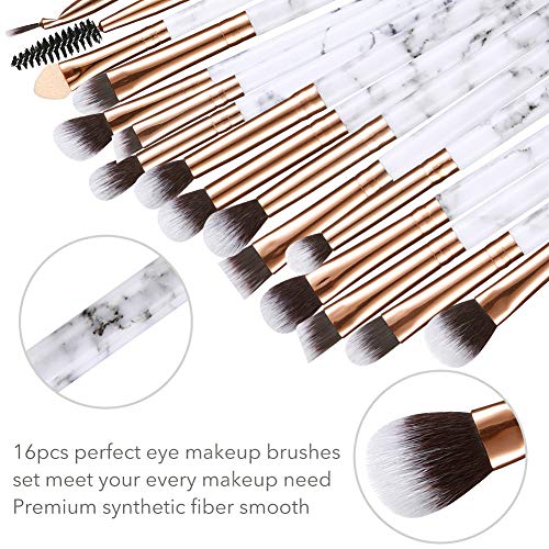 DUAIU 16-Piece Eyeshadow Brush Set with Pink Cosmetic Bag