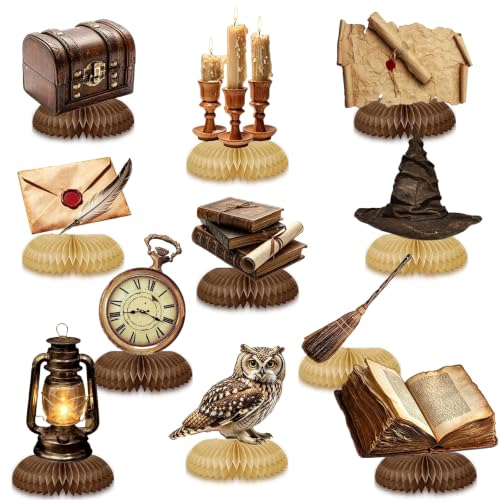 11 Pcs Magical Wizard Honeycomb Centerpieces for Parties