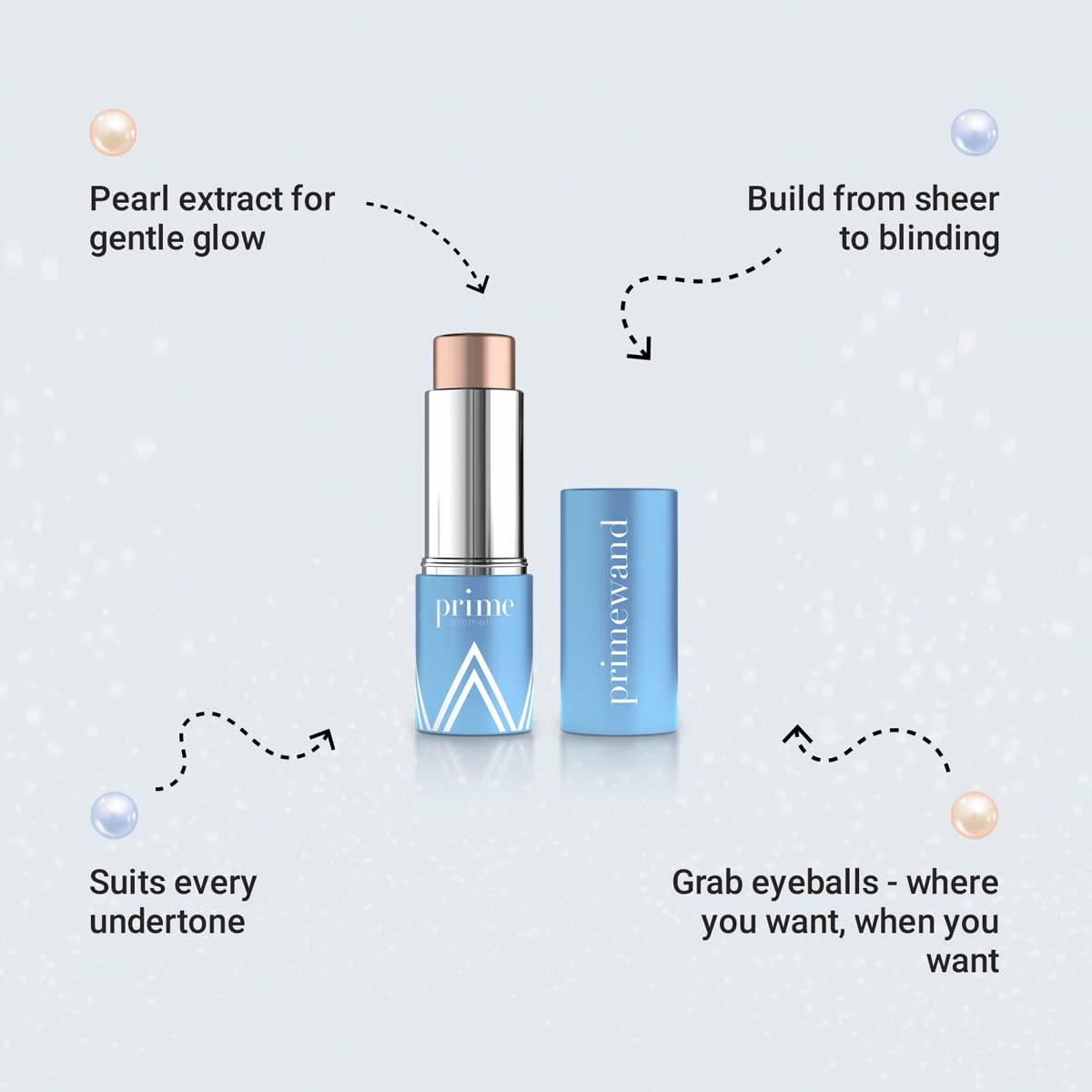 PrimeWand Pearl Highlighter Stick - Natural Pro-Age Makeup for Mature Skin