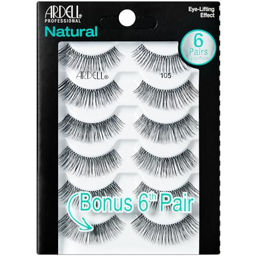 Ardell Natural 105 Black Lashes - 6 Pairs for Everyday Wear