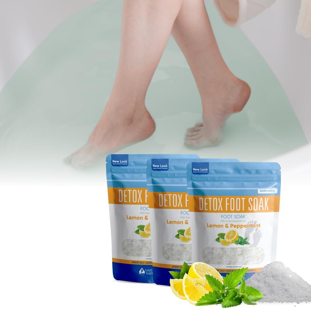 Detox Foot Soak - Epsom Salt Soothing Soaks with Essential Oils | 3 Pack, 6 Lbs Total