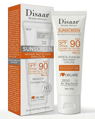Disaar Beauty Sunblock Cream SPF 90 - Non-Greasy Formula, 1.41 Fl Oz