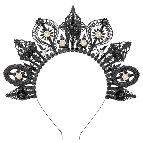 Black Sun Goddess Halo Crown Headpiece Boho Spiked Sunburst Headband