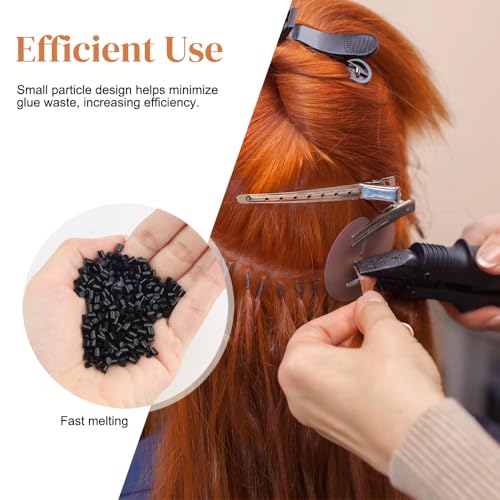 GlamorDove Brown Keratin Hair Extension Glue Beads - 40g