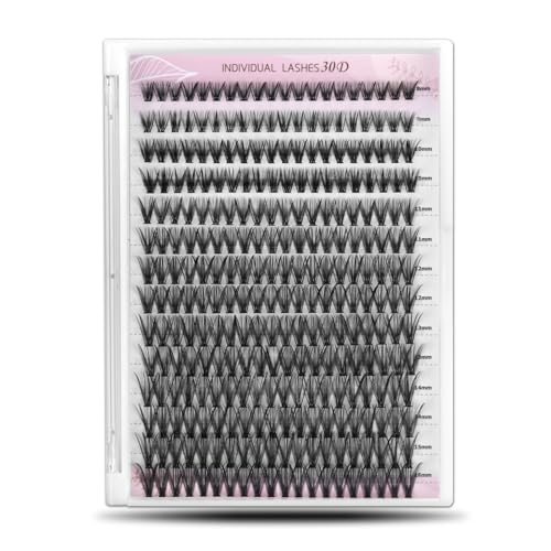 WONSIS 30D 8-16mm Natural Lightweight Reusable False Eyelash Clusters - Soft & Thin