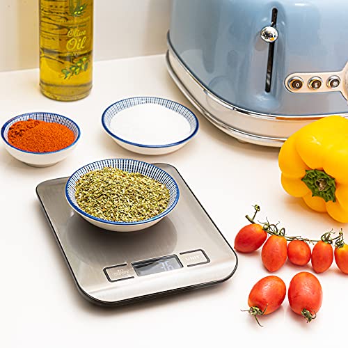 Moss & Stone Digital Kitchen Scale - Multifunction Stainless Steel Food Scale, 11 Lbs Capacity, LCD Display