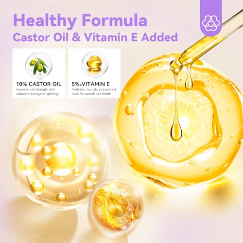 Saviland Professional Nail Glue and Remover Kit with Castor Oil & Vitamin E