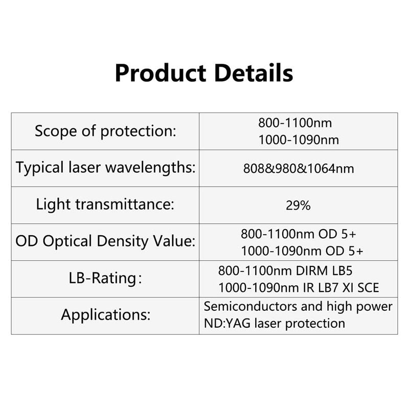 IPL Laser Safety Glasses OD7+ 800-1100nm for Aesthetic & Laser Cutting Operations（Green）