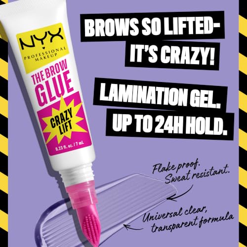 NYX Brow Glue Crazy Lift - Clear Eyebrow Gel with 16HR Hold