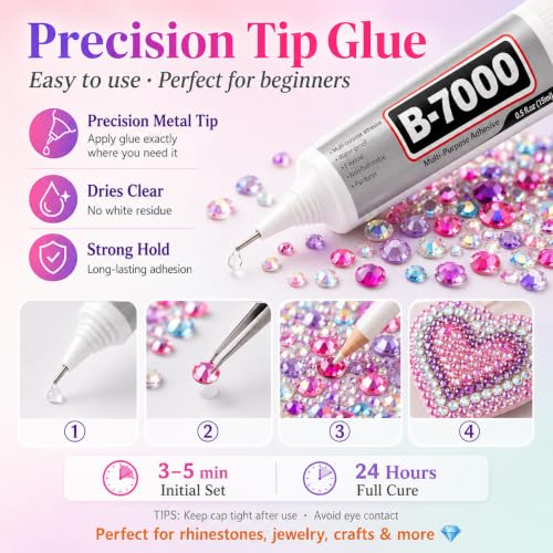 HEIHING 50,000-Piece 3mm Rhinestone Bedazzling Kit for DIY Crafts