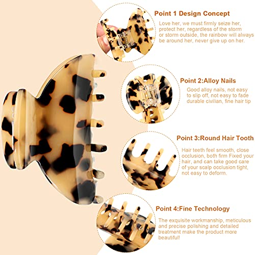 WILLBOND Vivid Medium Hair Claw Clips - 6 Pcs for Thin Hair