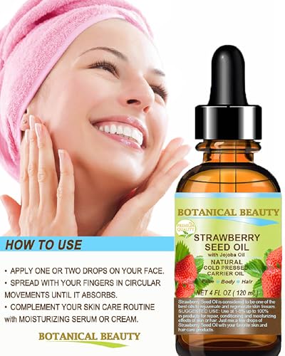 Botanical Beauty 100% Pure Strawberry Seed Oil - Cold Pressed Face & Hair Oil