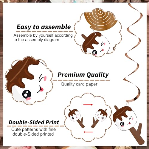 S'mores Bonfire Themed Hanging Swirls - 24 Double-Sided Decorations