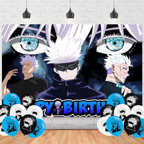 Satoru Gojo Anime Birthday Party Backdrop 5x3FT Decoration