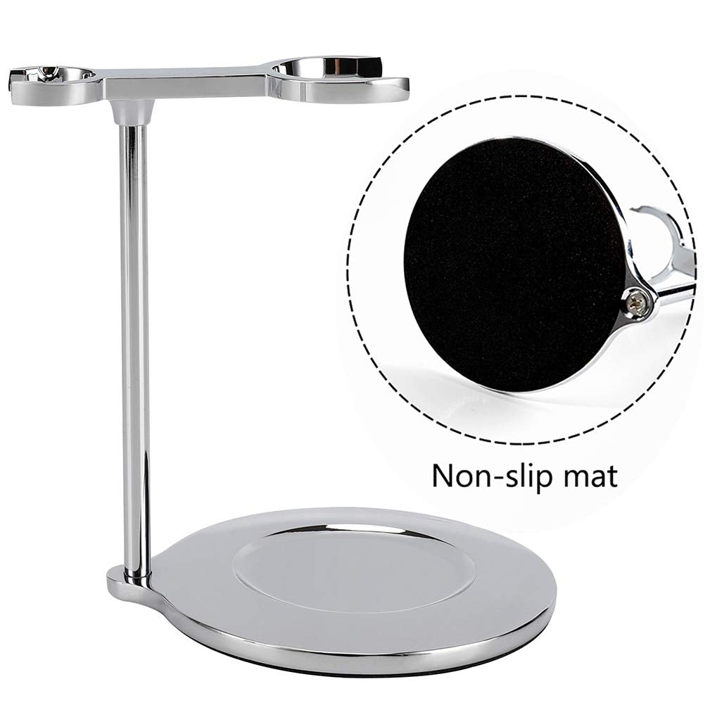 PerPro Mysterious Black Shaving Stand and Bowl,Safety Razor&Shave Brush Holder, Men's Grooming Kit,Gift for Husband Boyfriend Father's Day