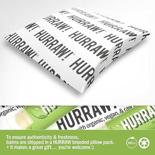 Hurraw! Organic Mint Lip Balm Set - 2 Pack, Certified Vegan & Cruelty-Free