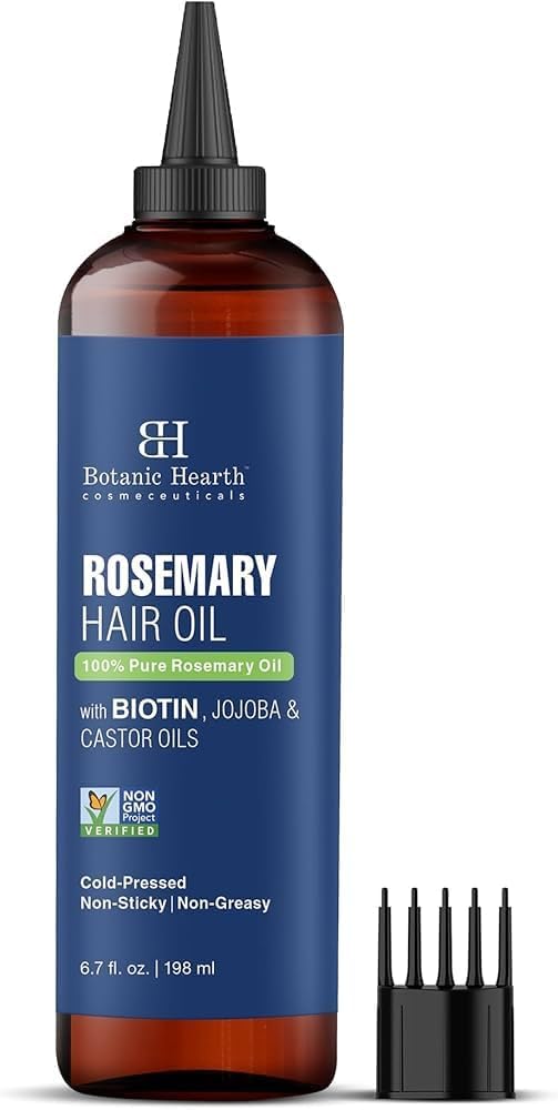 Rosemary Oil for Hair Growth - 100% Pure Biotin Infused Treatment | Nourishing & Volumizing | 2 fl oz, Blue