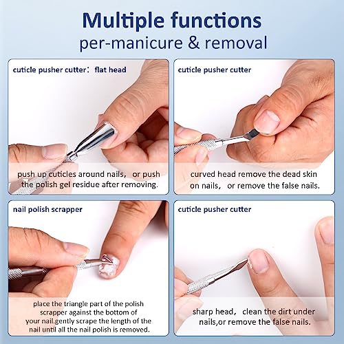 3-Piece Professional Cuticle Pusher and Nail Polish Remover Set