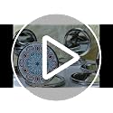 Blue Compact Mirror Set - 6 Handheld Folding Makeup Mirrors with Mandala Design, 2X Magnification