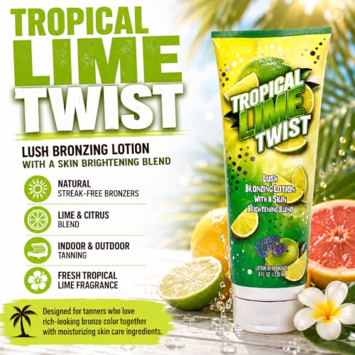 Fiesta Sun Tropical Lime Twist Bronzer - Natural, Brightening & Moisturizing 8 oz.