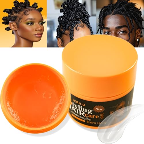 Joyeee Extreme Hold Braiding Gel 8oz - Yellow, Strong Style Control for Braids & Locs