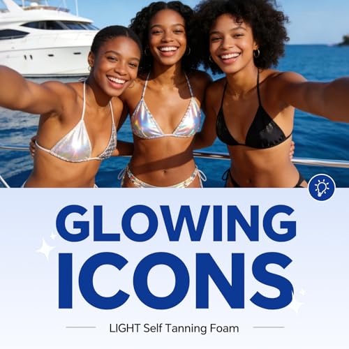 MegustaMe Blue Self Tanning Foam 1 Hour Express Sunless Tan, Natural Light Bronze
