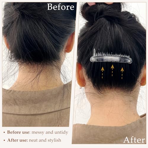 12 Pcs Transparent Plastic Hair Side Combs - Lightweight & Durable