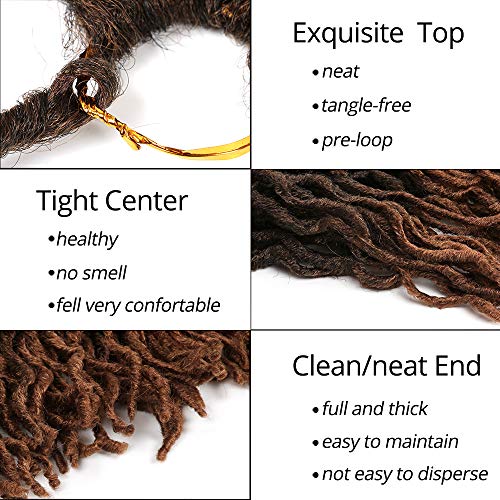 12 Inch Faux Locs Crochet Hair Extensions 6 Packs - T1B/30 by ZQIAN BEAUTY
