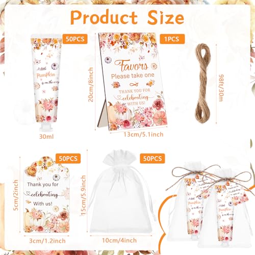 50-Piece Hand Cream Party Favor Set with Organza Bags and Thank You Cards