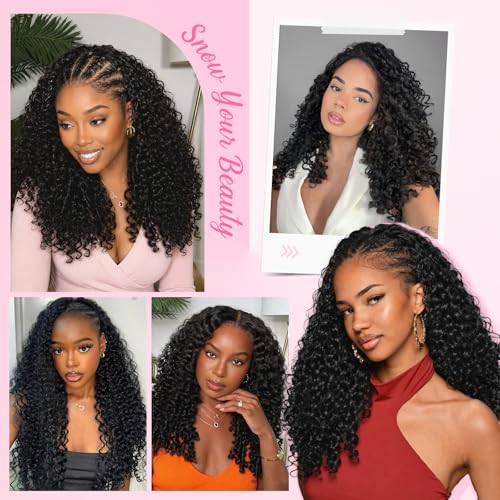 Flvaco Burmese Curly Feather Crochet Hair 12" - 50 Strands for Black Women, Model 1B#