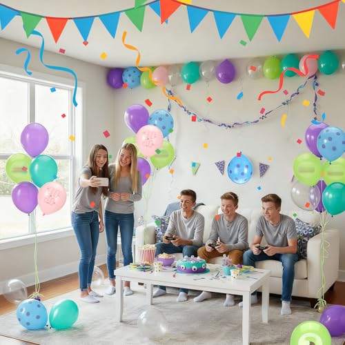 60pcs Cartoon Monster Balloons - Fun Birthday Party Decorations