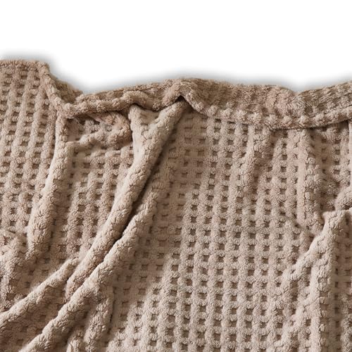 Lightweight Fleece Throw Blanket - 50x60 Inches, Soft 3D Jacquard