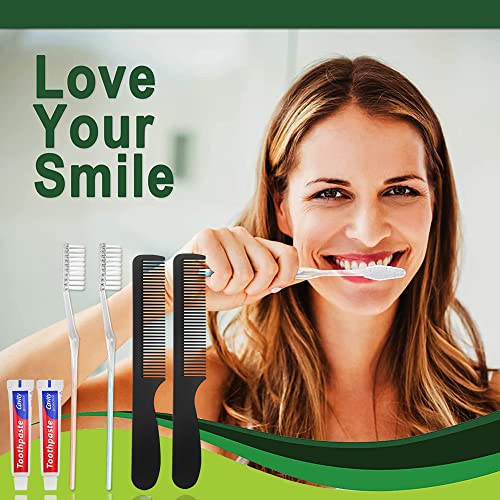 30 Pack Disposable Toothbrushes with Toothpaste & Comb for Travel & Homeless Care
