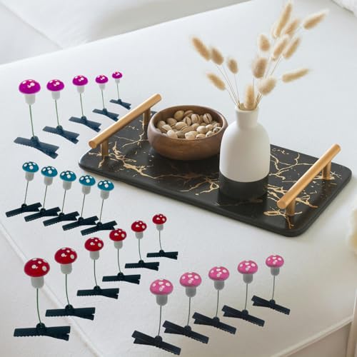 30PCS Red Mushroom Hair Clips for Women & Girls - Cute Headwear