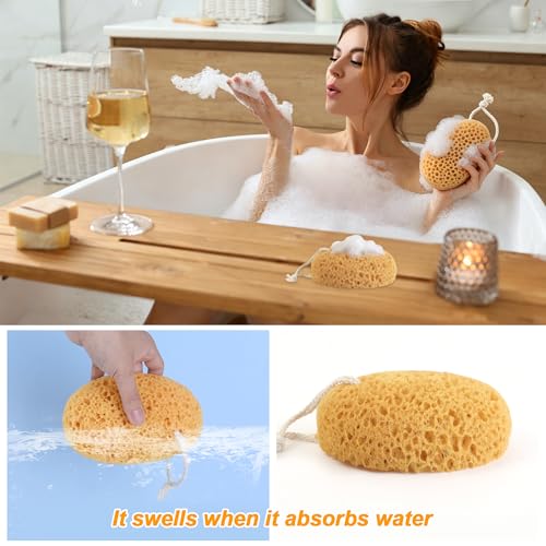2-Pack Large Natural Bath Sponges for Gentle Exfoliation