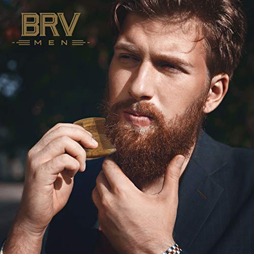 BRV MEN Sandalwood Beard Comb - Pocket Size & Dual-Sided