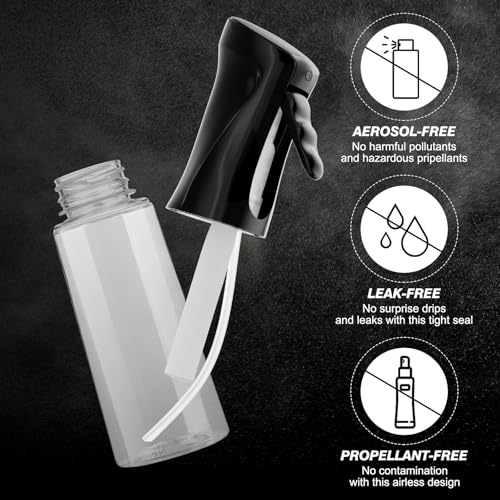 IMPORX Continuous Spray Bottle for Hair (10.1oz/300ml) 2 Pack Home Essentials Spray Bottles For Cleaning Empty Ultra Fine Water Mister Sprayer For Hairstyling Garden Plants Curly Hair Perfume Etc