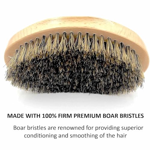 Parker Natural Boar Bristle Military-Style Hair & Beard Brush